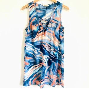 Rokoko By Dazz | Patterned Lace Up From Shift Dress